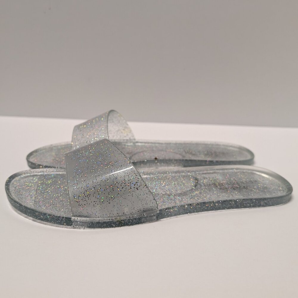 Anthropologie Matisse Clear Jelly Slide Sandals w/ Multi-Colored Glitter - Picture 6 of 16